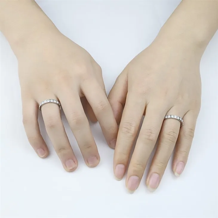 Pavé Zircon Slim Eternity Band Ring factory