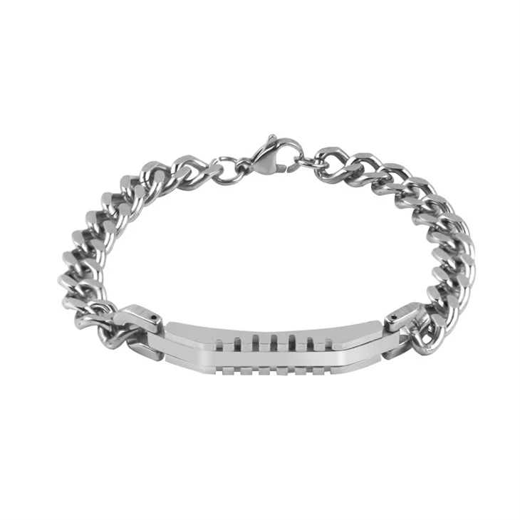 Industrial ID Bar Cuban Chain Bracelet