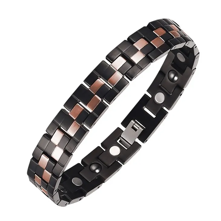 Titanium Link Bracelet With Elegant Inlays factory