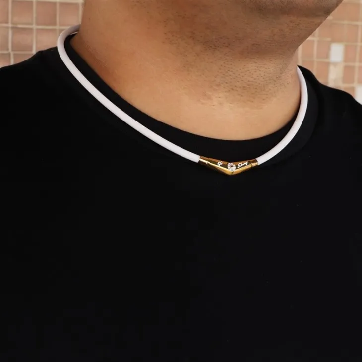 Titanium Magnetic Energy Necklace With Custom Engraved Clasp high quality